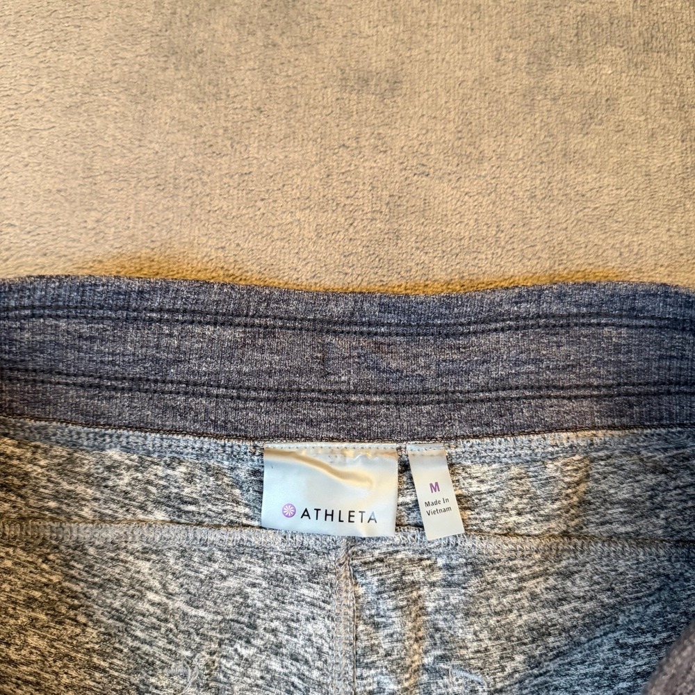 Athleta Gray Space Dye Joggers Womens Medium Blue Waistband Activewear 31x27" - Picture 2 of 10